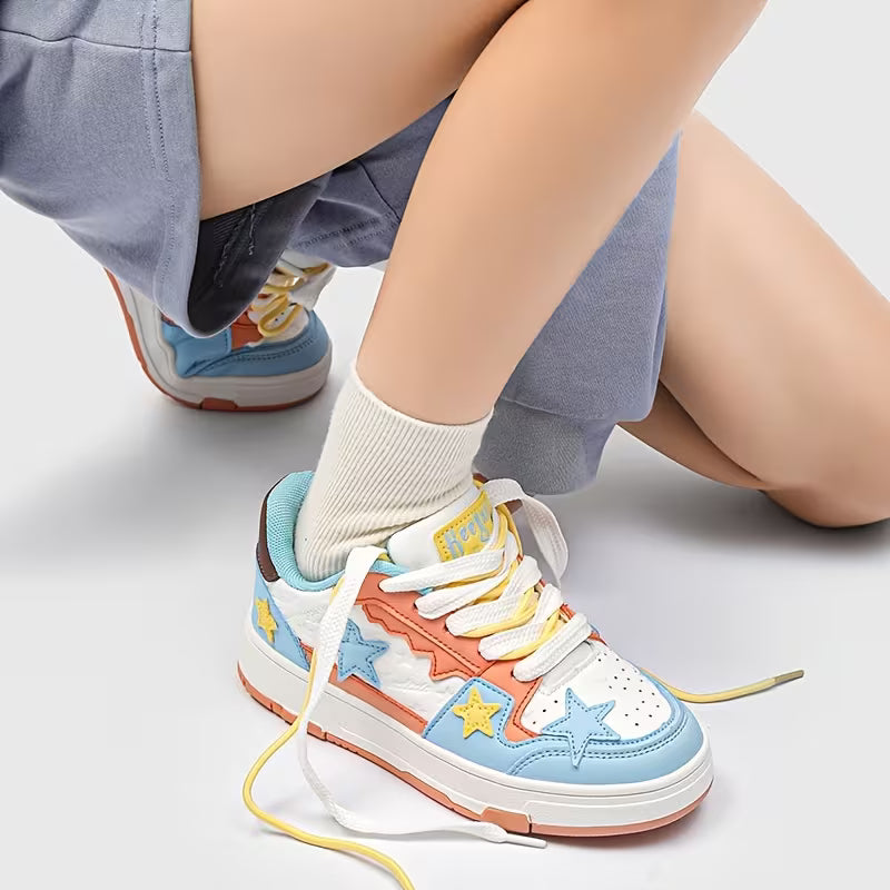 Retro Star-Patterned Sneakers