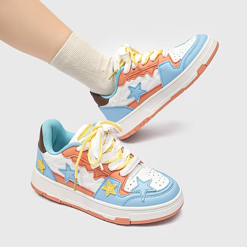 Retro Star-Patterned Sneakers