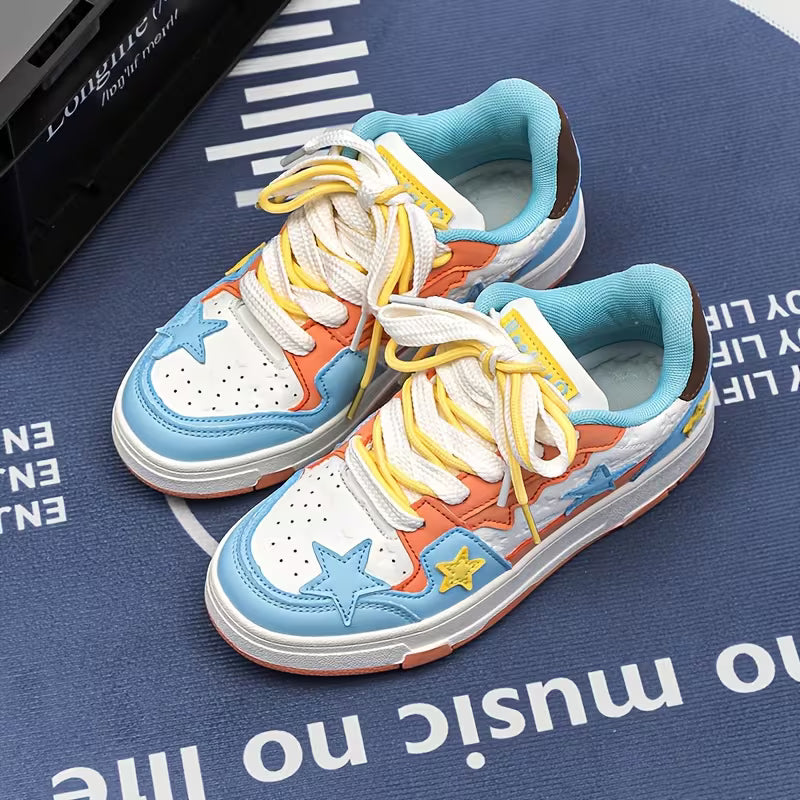 Retro Star-Patterned Sneakers