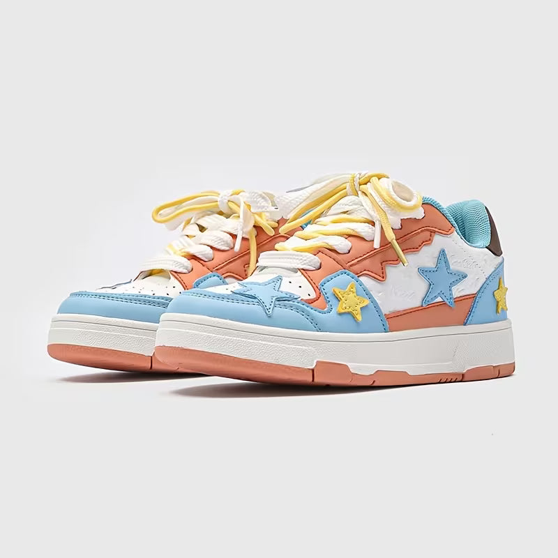 Retro Star-Patterned Sneakers